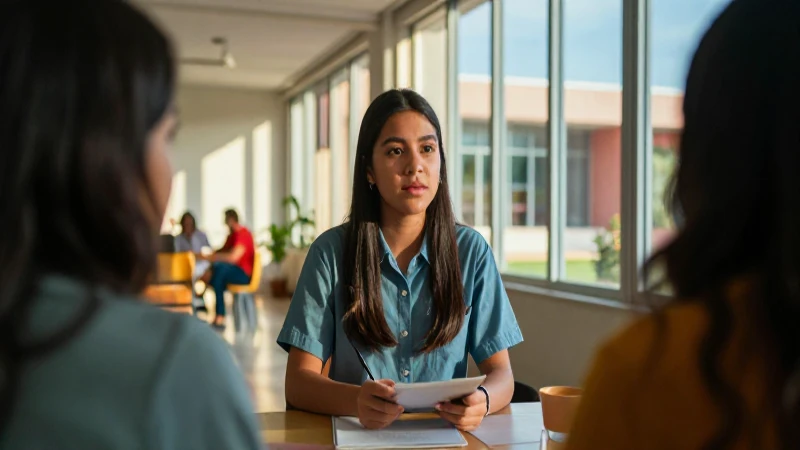 Estudiante mexicano en arquitectura vibrante y moderna