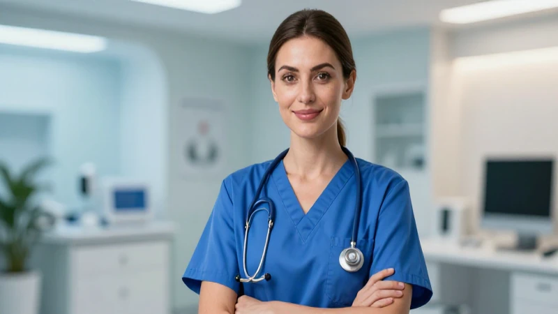 Doctor amigable en clínica moderna con estilo artístico