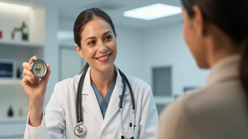 Doctor sonriente en clínica moderna