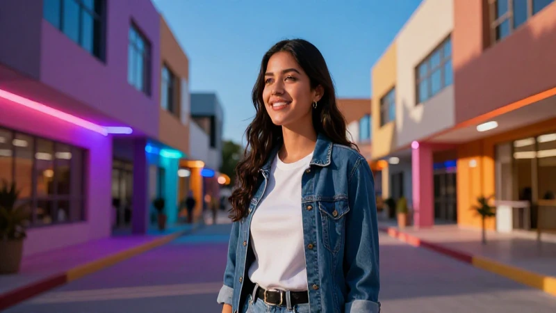Joven mexicano optimista en campus moderno