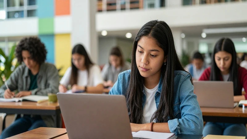 Estudiante mexicano concentrado en campus universitario