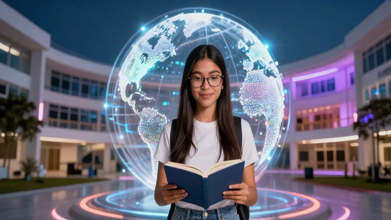 Estudiante mexicano en futuro, diseño cinemático