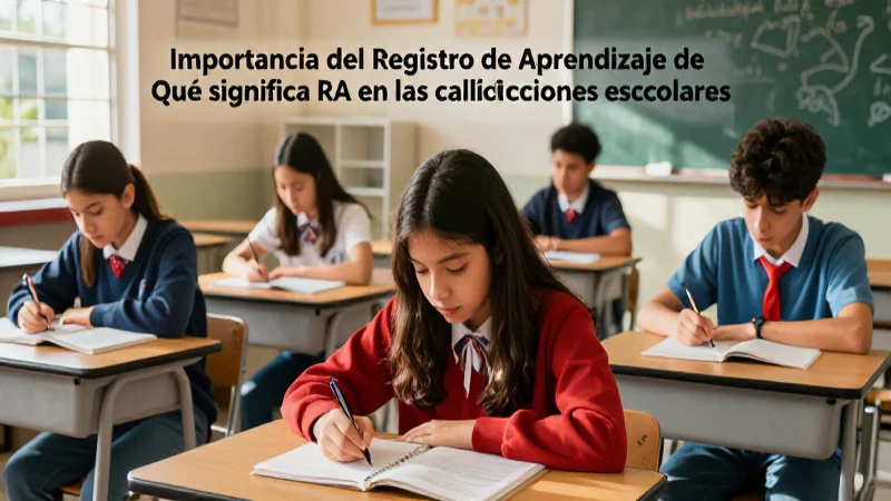Qué significa "RA" en las calificaciones escolares 66 Registro de aprendizaje impulsa el éxito escolar