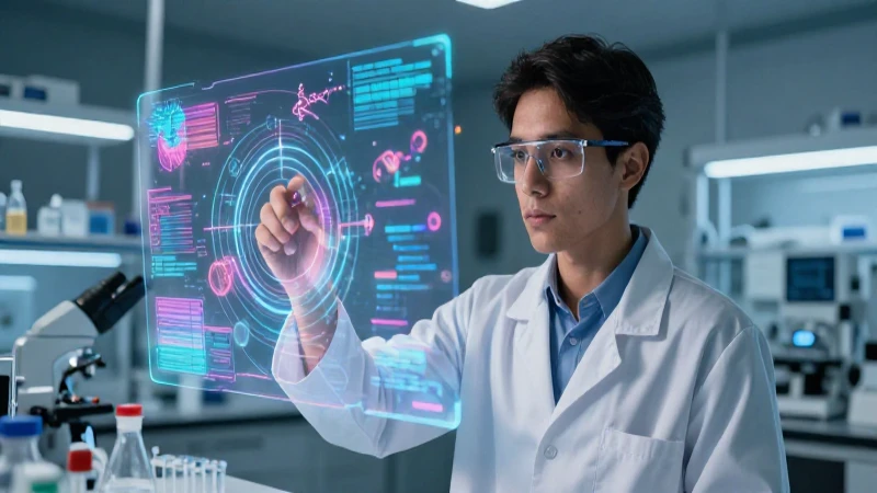 Científico mexicano holográfico en laboratorio de alta tecnología