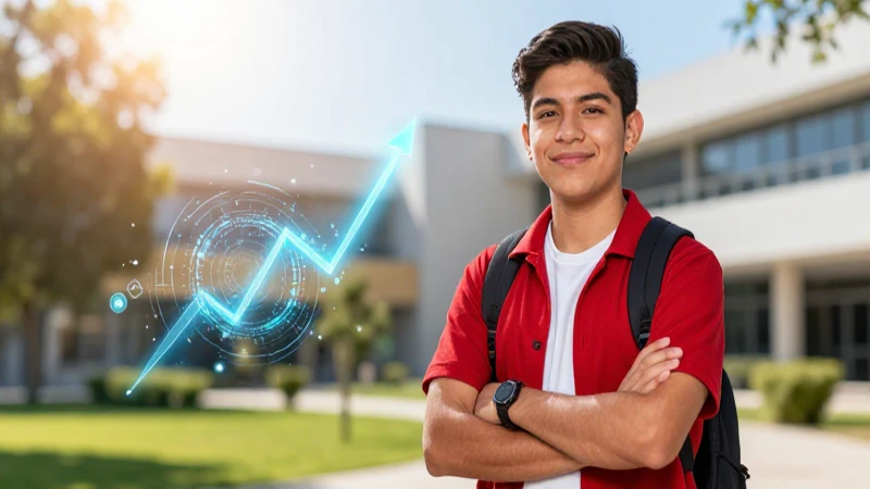 Estudiante mexicano celebrando su éxito académico