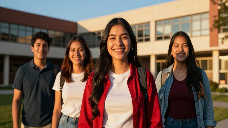 Estudiante mexicano sonriente representa una oportunidad educativa