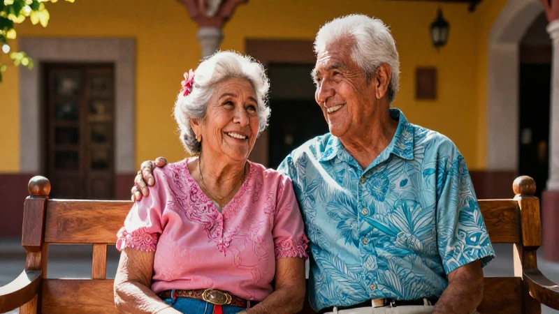 Pareja mexicana feliz bajo el sol