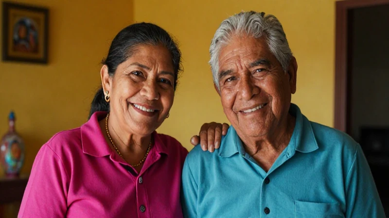 Pareja mexicana feliz, prosperidad en casa