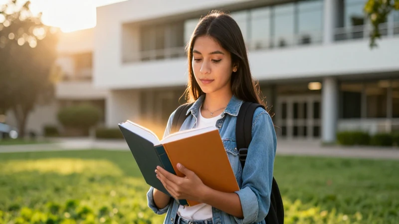 Estudiante mexicano exitoso con libro brillante