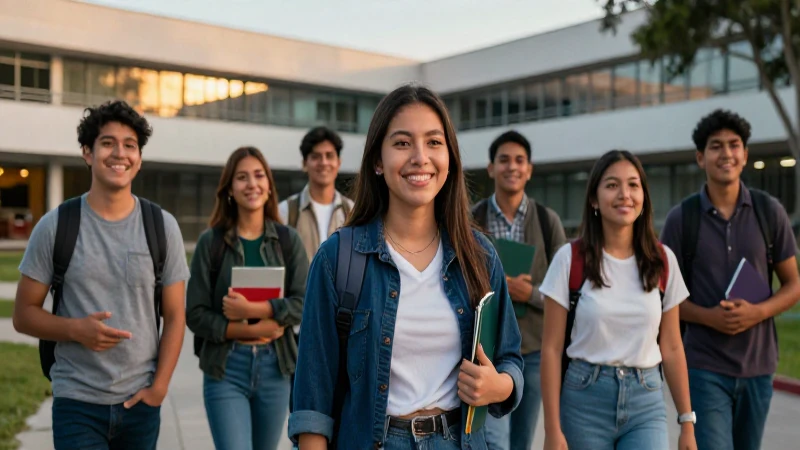 Estudiantes mexicanos felices en su universidad