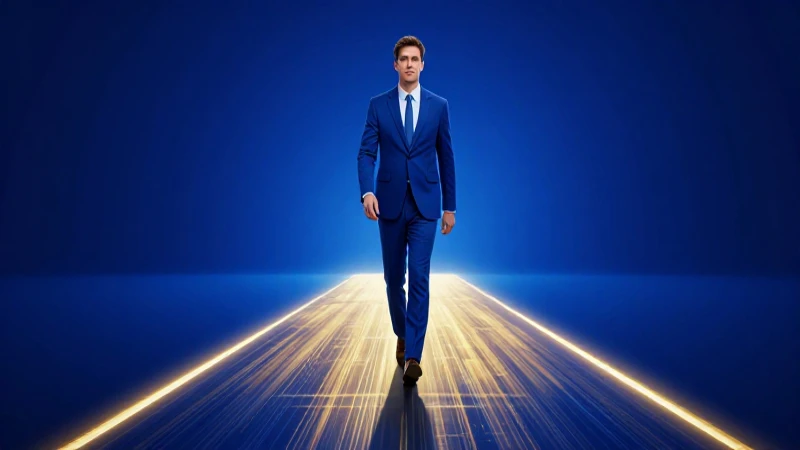 Figura en azul y oro simboliza progreso administrativo