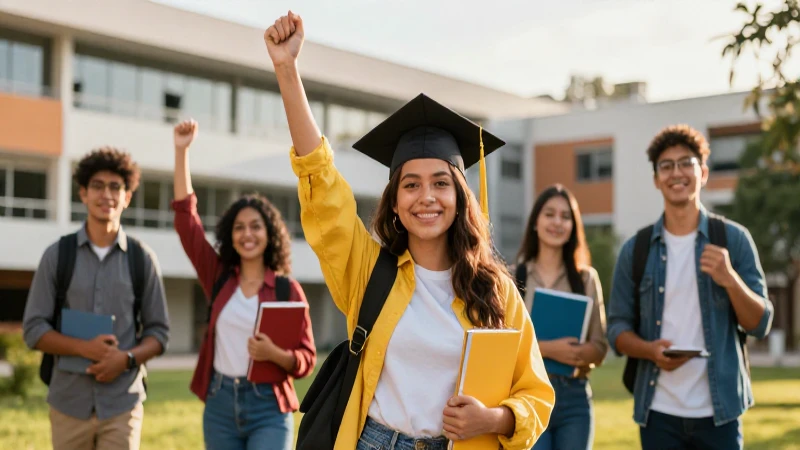 Joven estudiante mexicano celebra éxito académico