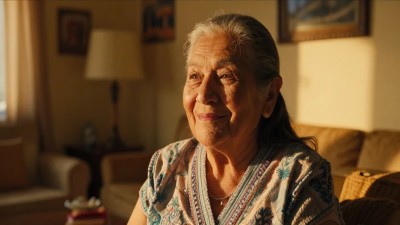 Mujer mexicana sonriente en luz dorada