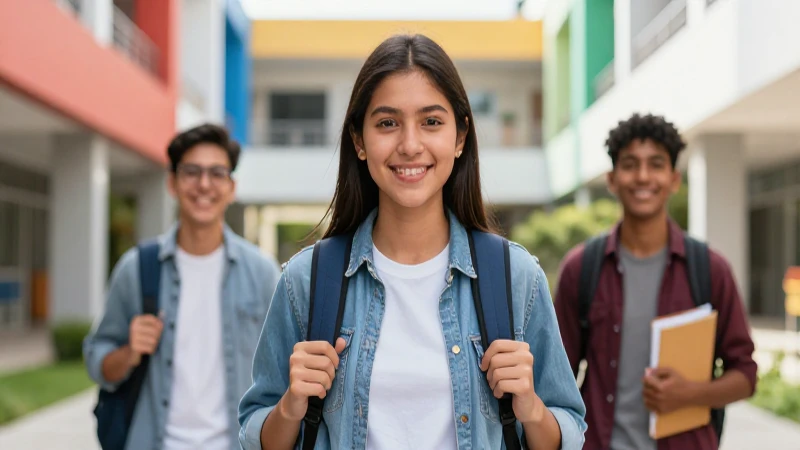 Estudiante mexicano en COBACH con atmósfera vibrante