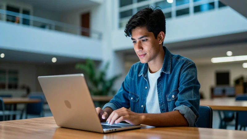 Joven mexicano estudiando con alta calidad visual