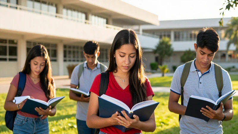 Estudiantes mexicanos en universidad moderna