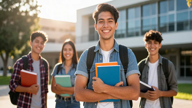 Joven estudiante mexicano alegre y confiado