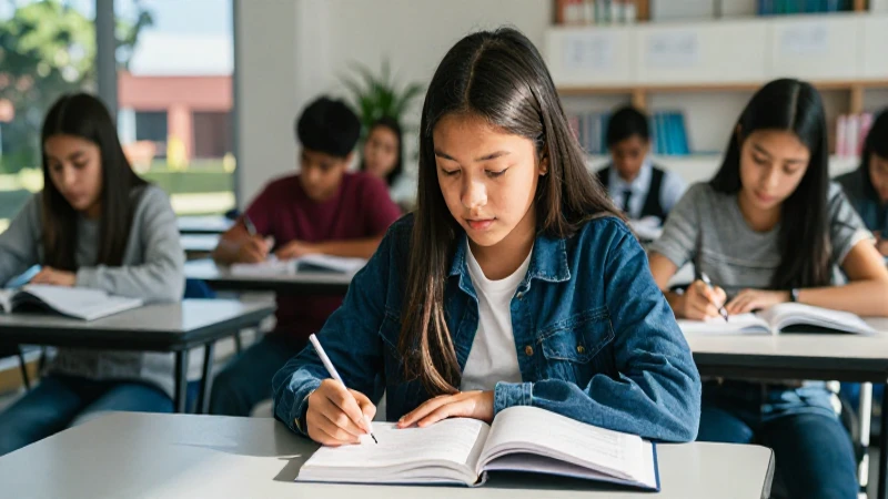 Estudiante mexicano exitoso en clase moderna