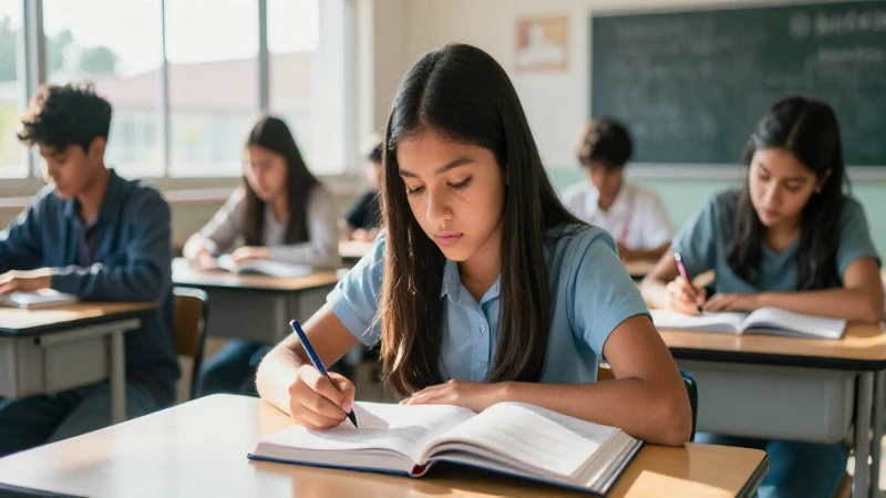 Estudiantes mexicanos diversos en clase