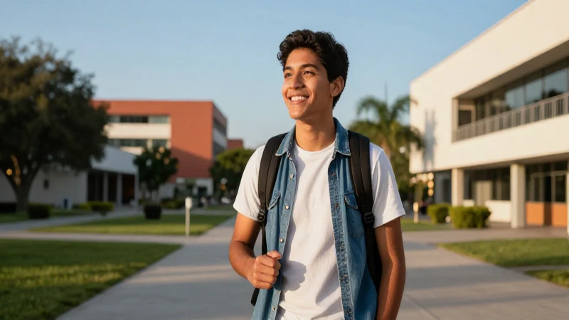 Estudiante mexicano moderno en luz dorada cinematográfica