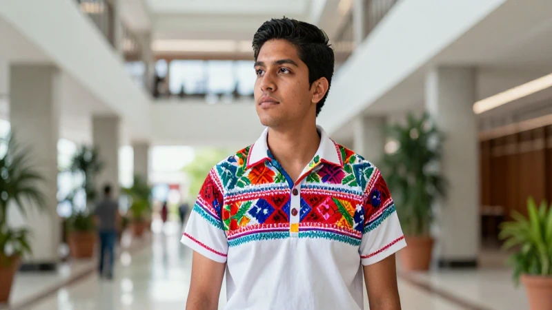 Estudiante universitario mexicano brillante en campus moderno