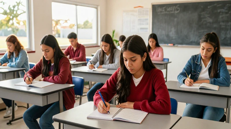 Estudiantes mexicanos modernos en aula iluminada