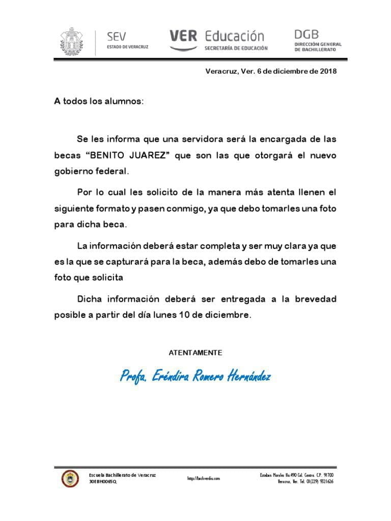 Solicitud de beca Benito Juárez para estudiar en la universidad
