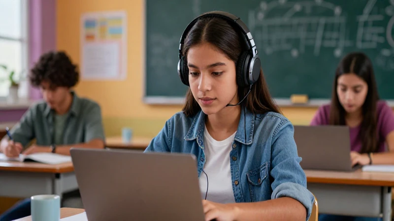 Joven mexicana brillante y exitosa en entorno moderno