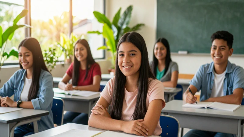 Estudiantes mexicanos son el foco de esta imagen vibrante