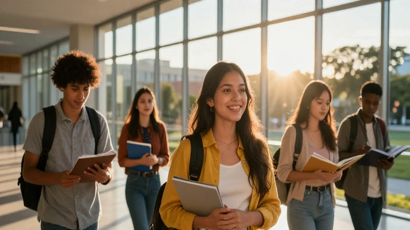 Joven mexicana celebra un logro universitario bajo luz dorada