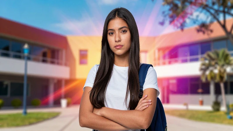 Retrato vibrante de estudiante mexicano decidido