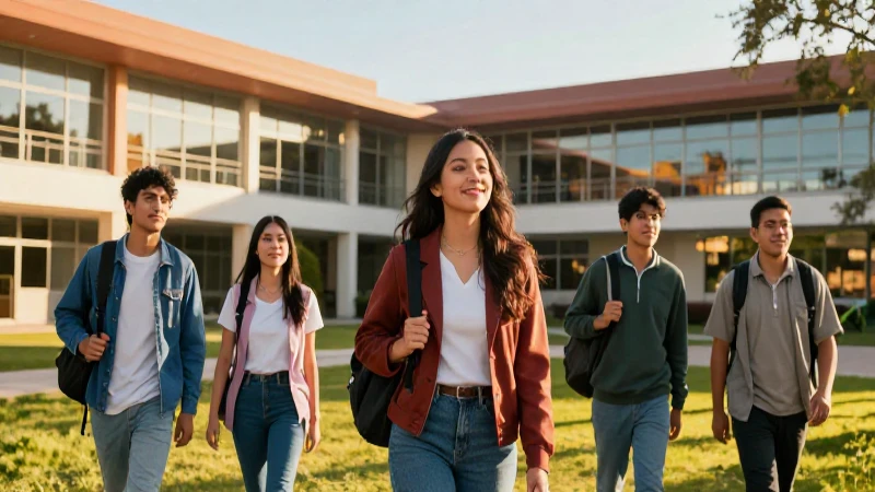Estudiante mexicano en campus universitario moderno