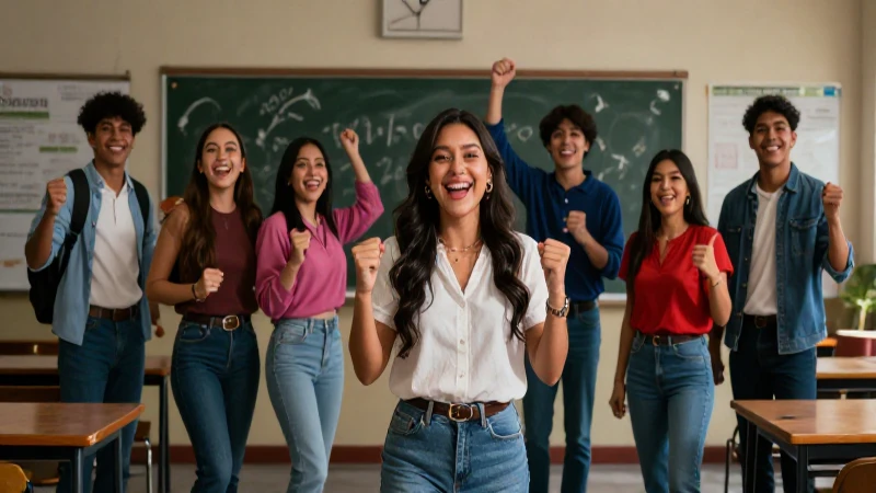 Estudiantes mexicanos celebran su éxito académico vibrante