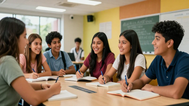 Estudiantes mexicanos son felices en campus moderno