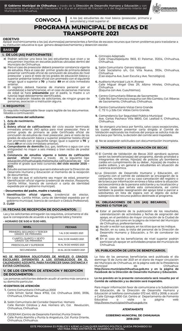 Solicitud de becas de transporte en Chihuahua: Guía completa