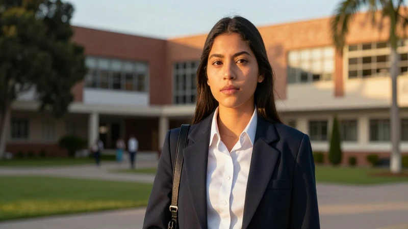Joven mexicano determinado en campus vibrante