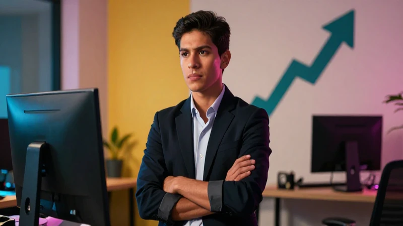 Profesional mexicano ambicioso en un moderno entorno vibrante