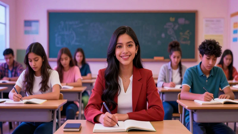 Juventud mexicana brillante en aulas modernas