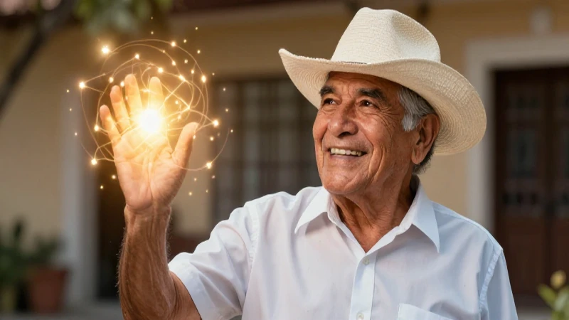 Retrato vibrante de anciano mexicano feliz