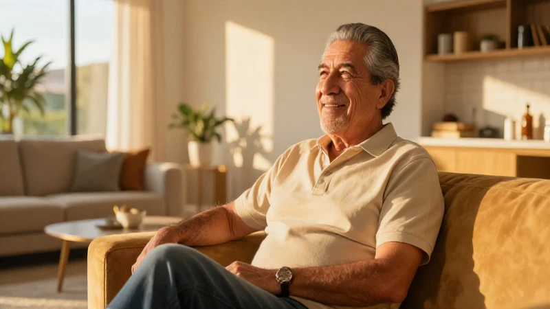 Hombre mexicano relajado disfruta de un futuro seguro