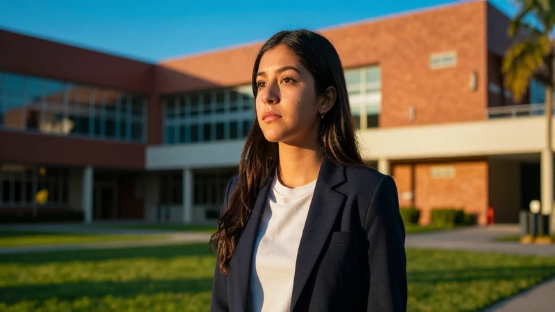 Estudiante mexicano en un campus vibrante