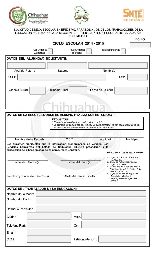 Solicitud de registro de beca de secundaria: guía y requisitos