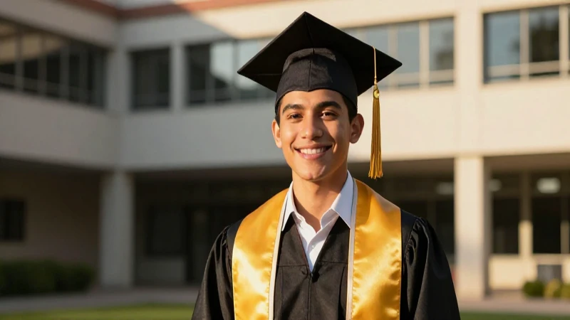 Joven graduada mexicana celebra con éxito en luz dorada