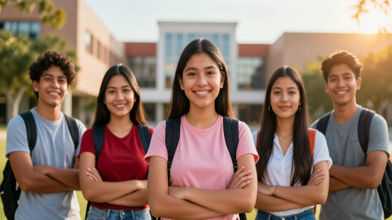 Estudiante mexicano sonriente en universidad brillante