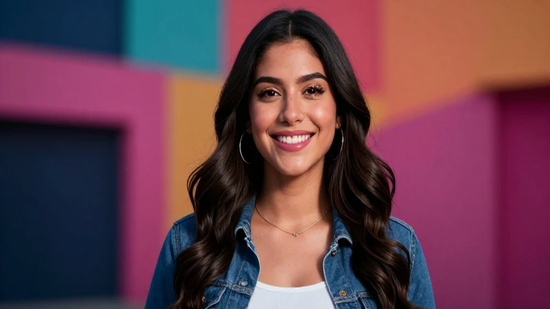 Joven mexicana moderna, radiante y segura