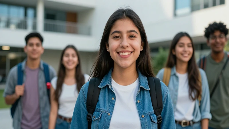 Estudiante mexicano feliz con éxito académico vibrante