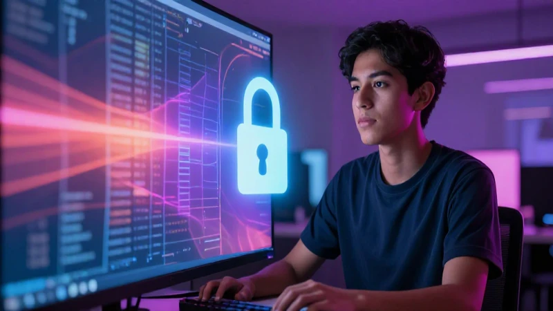 Estudiante mexicano con ambiente digital y luz dramática