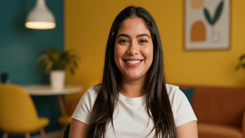 Mujer mexicana confiada, esperanzada, estilo cinematográfico