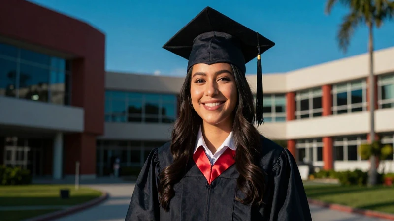 Radiante mexicano graduado con sonrisa