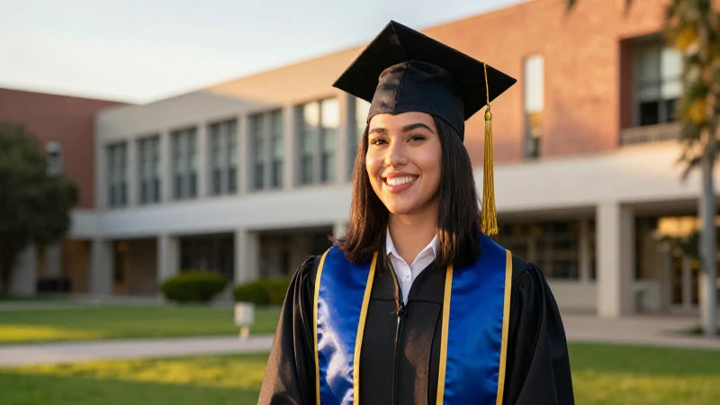 Joven graduado mexicano victorioso, retrato profesional
